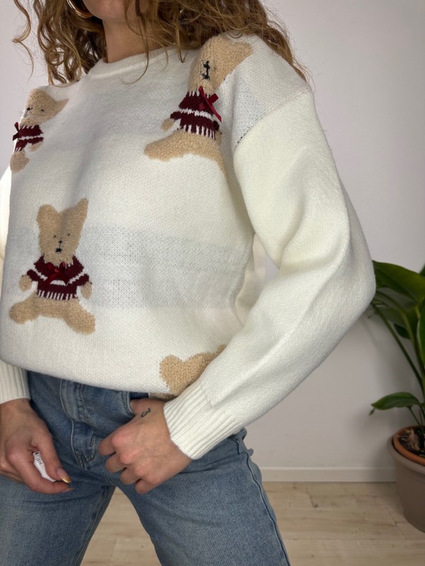 PULLOVER ORSETTO PANNA PULLOVER ORSETTO PANNA