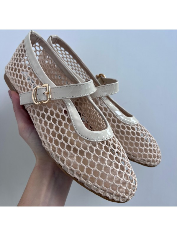 BALLERINA A RETE BEIGE BALLERINA A RETE BEIGE