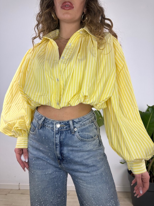 CAMICIA CROP NESY GIALLA CAMICIA CROP NESY GIALLA