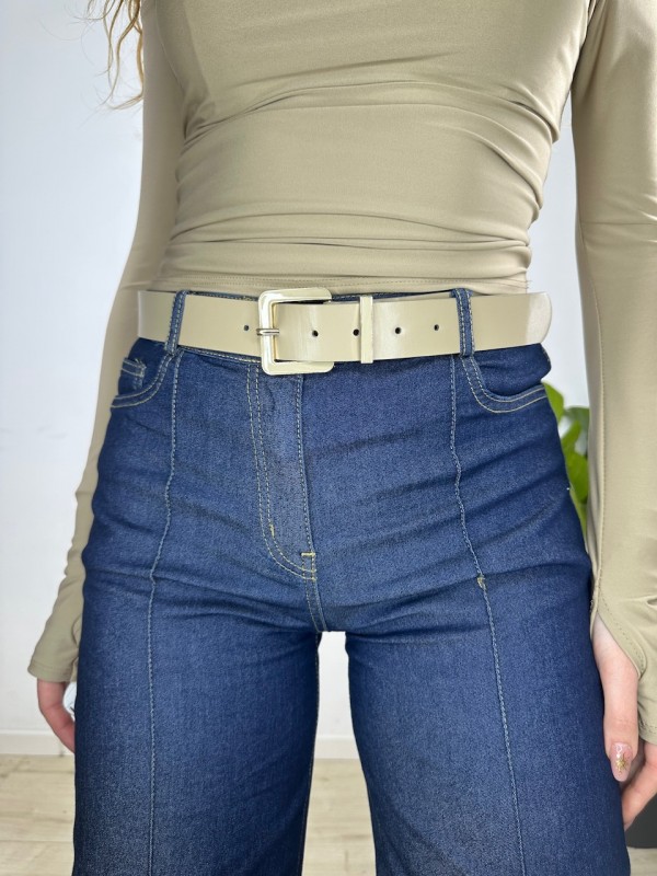 JEANS WIDE LEG BLUE CON CINTURA JEANS WIDE LEG BLUE CON CINTURA