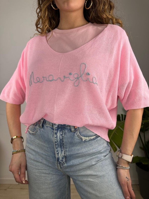 MAGLIA MERAVIGLIA ROSA MAGLIA MERAVIGLIA ROSA