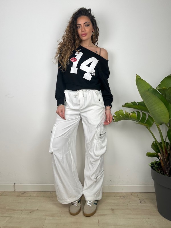 PANTALONI CARGO JOY BIANCO PANTALONI CARGO JOY BIANCO