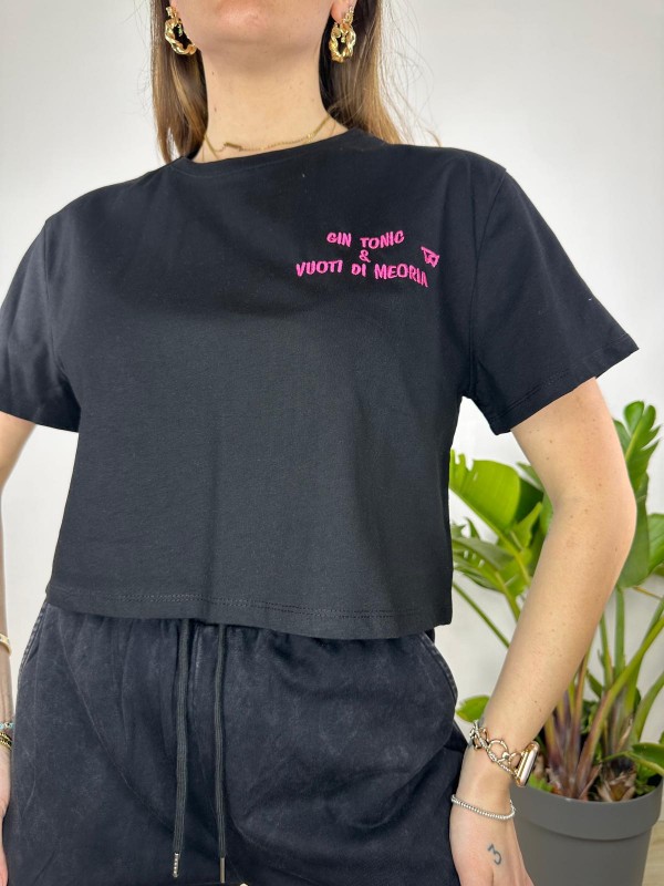 SHIRT CROP GIN TONIC NERA SHIRT CROP GIN TONIC NERA