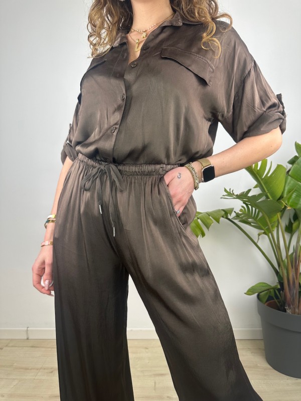CAMICIA RASO 2 TASCONI MARRONE CAMICIA RASO 2 TASCONI MARRONE