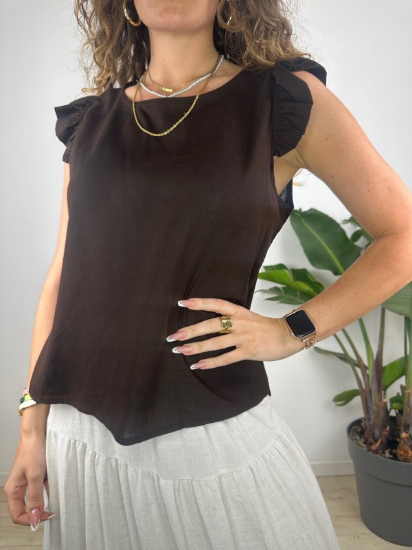 CANOTTA SIMILINO KRISTY MARRONE CANOTTA SIMILINO KRISTY MARRONE