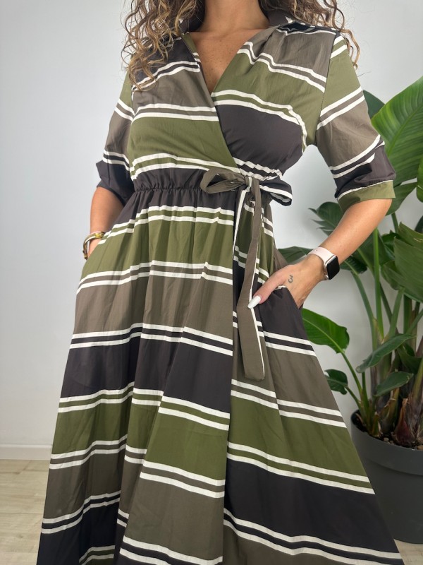 LONG DRESS SABRY MARRONE VERDE LONG DRESS SABRY MARRONE VERDE