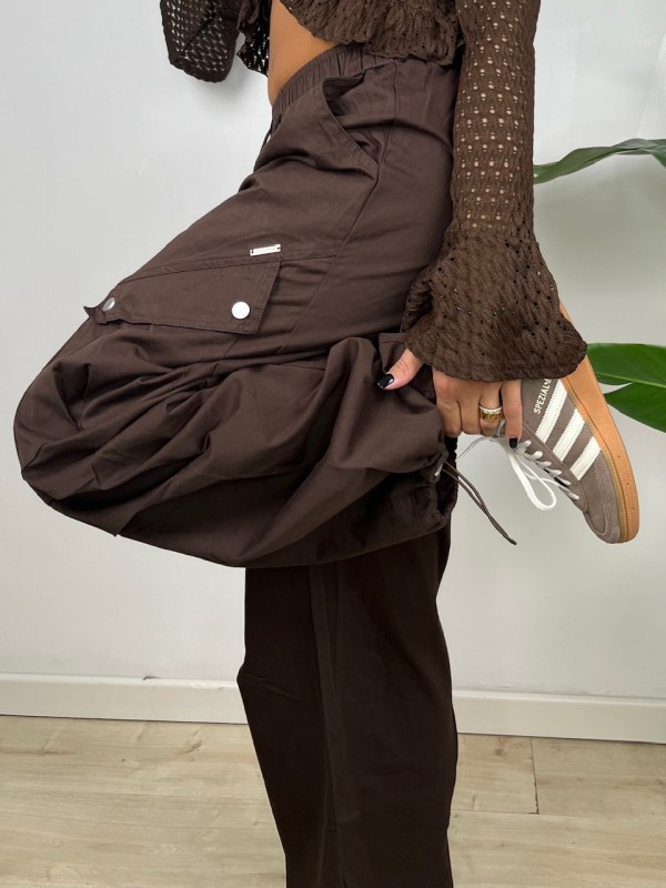 PANTALONI CARGO KALY MARRONE PANTALONI CARGO KALY MARRONE