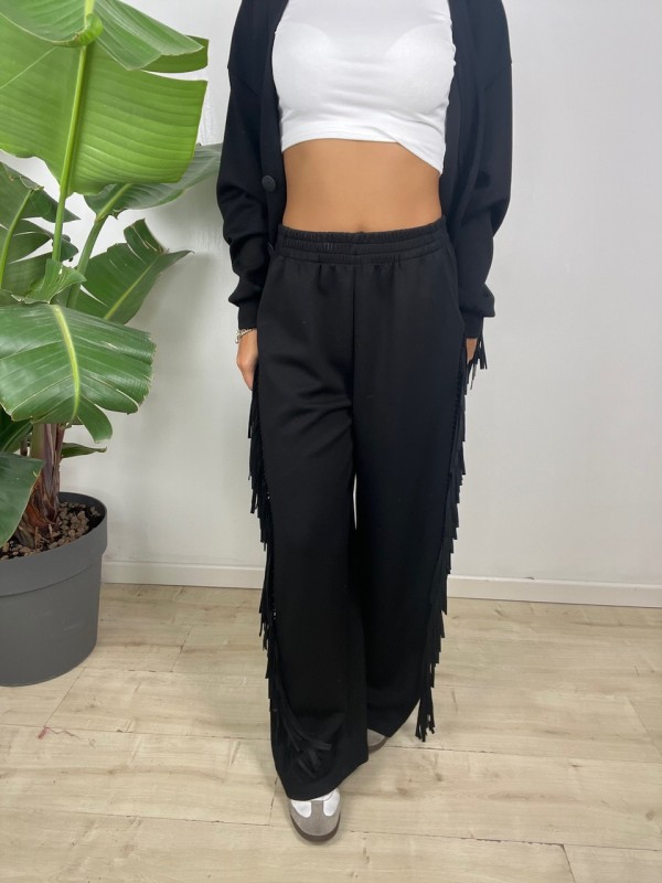 PANTALONI FRANGE LUMINA NERO PANTALONI FRANGE LUMINA NERO