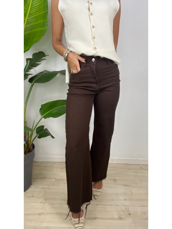 JEANS WIDE LEG MONIQUE MARRONE JEANS WIDE LEG MONIQUE MARRONE