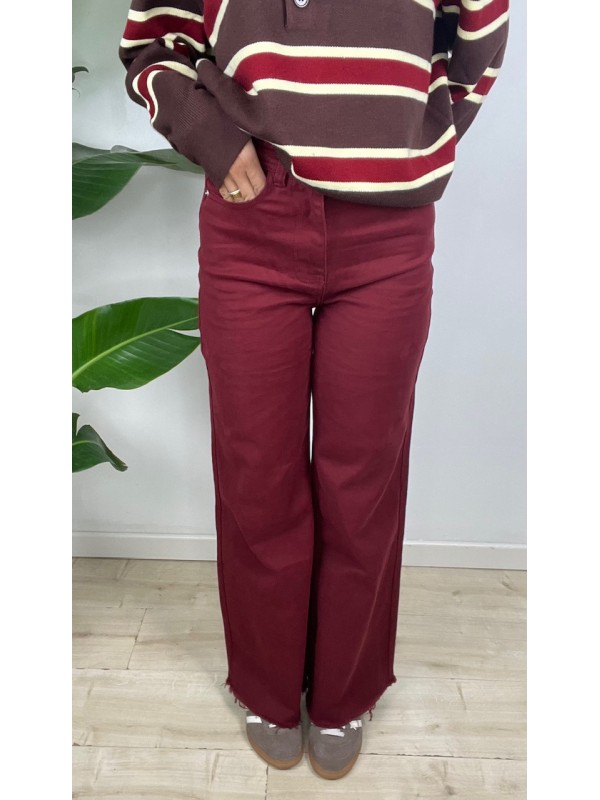 JEANS WIDE LEG MONIQUE BORDEAUX JEANS WIDE LEG MONIQUE BORDEAUX