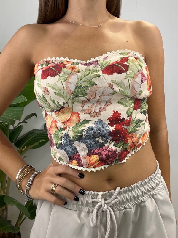 BUSTIER ECONOMY FIORI ROSSI BUSTIER ECONOMY FIORI ROSSI