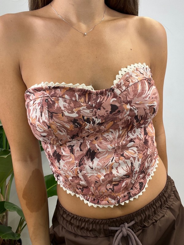 BUSTIER ECONOMY FIORI ROSA BUSTIER ECONOMY FIORI ROSA