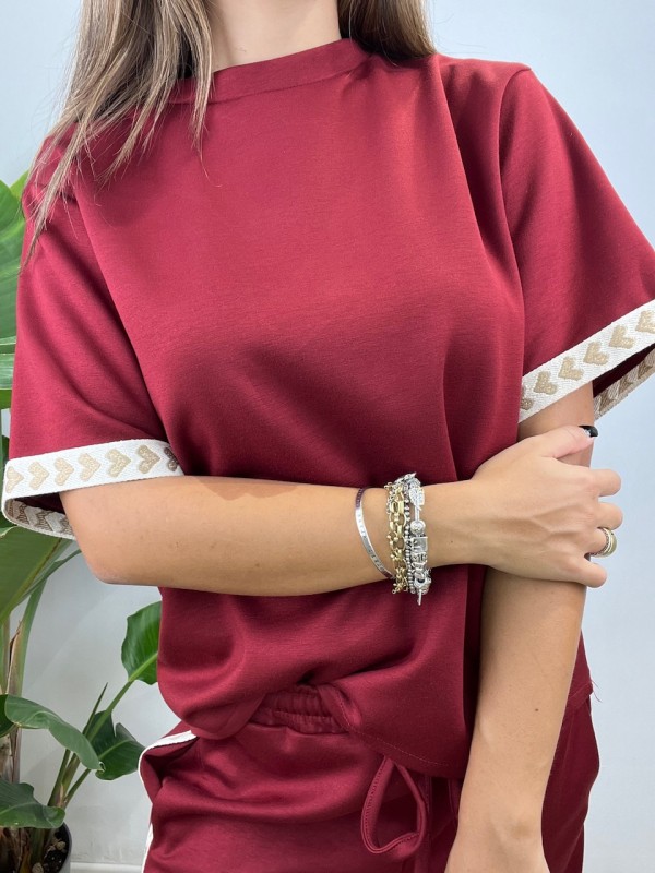 COMPLETO TUTA CUORICINI BORDEAUX COMPLETO TUTA CUORICINI BORDEAUX