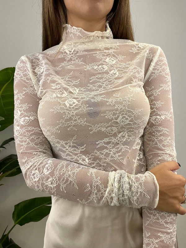 MAGLIA PIZZO GIUSY BEIGE MAGLIA PIZZO GIUSY BEIGE