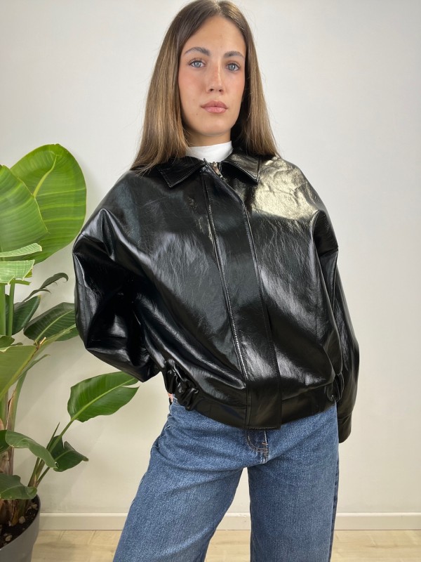 GIUBBINO ECOPELLE LUISA NERO GIUBBINO ECOPELLE LUISA NERO