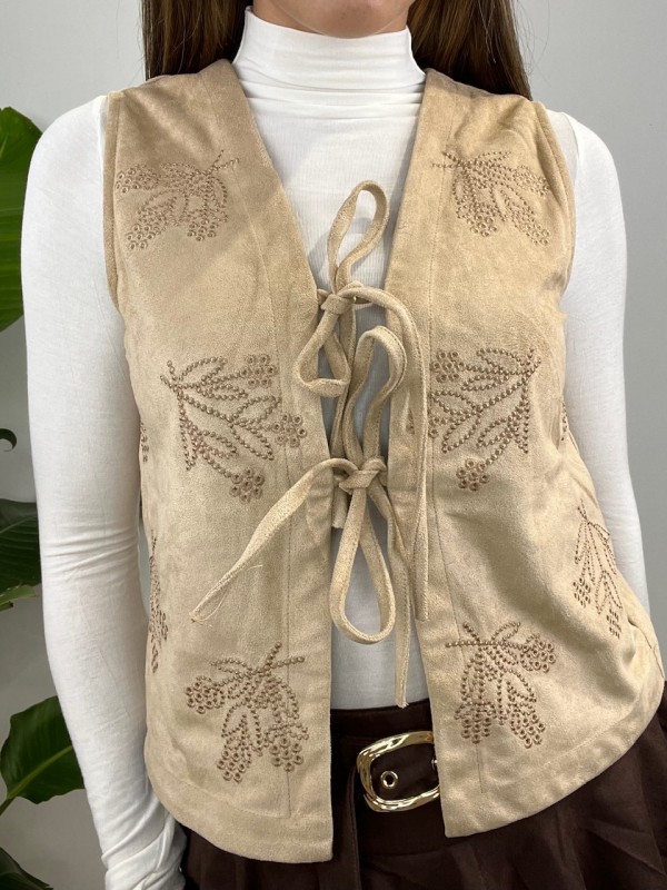 GILET ECOCAMOSCIO LAYLA BEIGE GILET ECOCAMOSCIO LAYLA BEIGE
