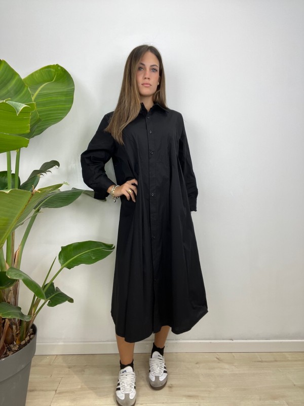 DRESS CHEMISIER GIADA NERO DRESS CHEMISIER GIADA NERO