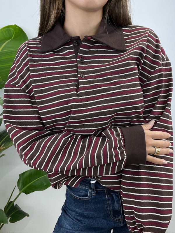 POLO RIGHE SALEM MARRONE POLO RIGHE SALEM MARRONE
