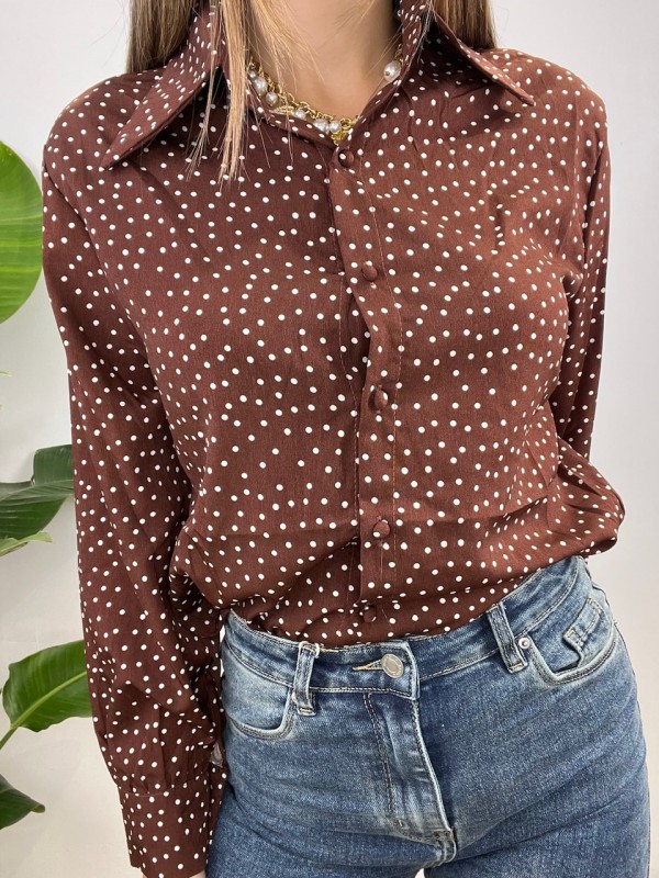 CAMICIA POIS FEDERICA MARRONE CAMICIA POIS FEDERICA MARRONE