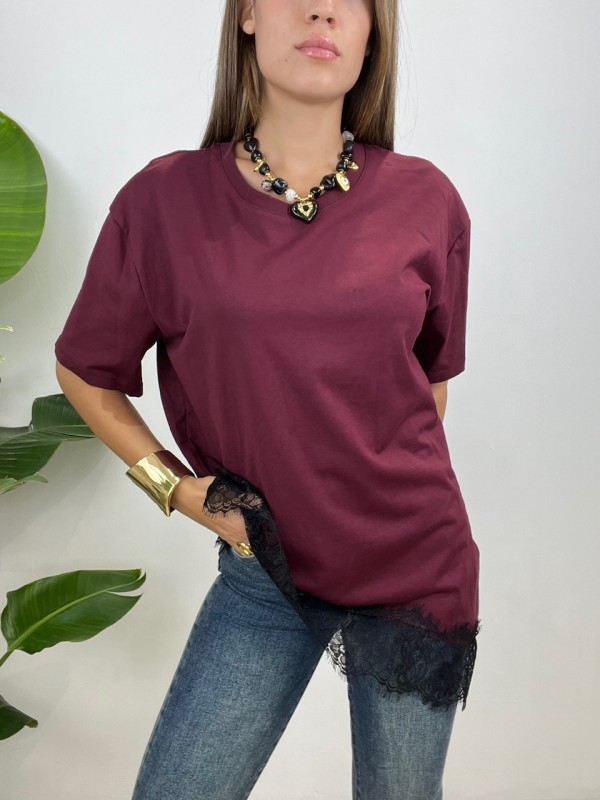 T-SHIRT MONICA LUMINA BORDEAUX T-SHIRT MONICA LUMINA BORDEAUX