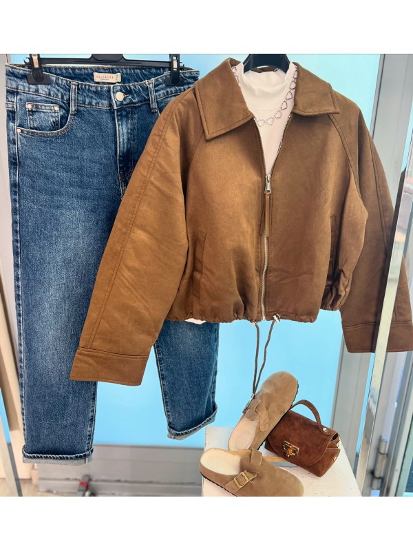 GIUBBINO BOMBER ECOCAMOSCIO CAMEL GIUBBINO BOMBER ECOCAMOSCIO CAMEL