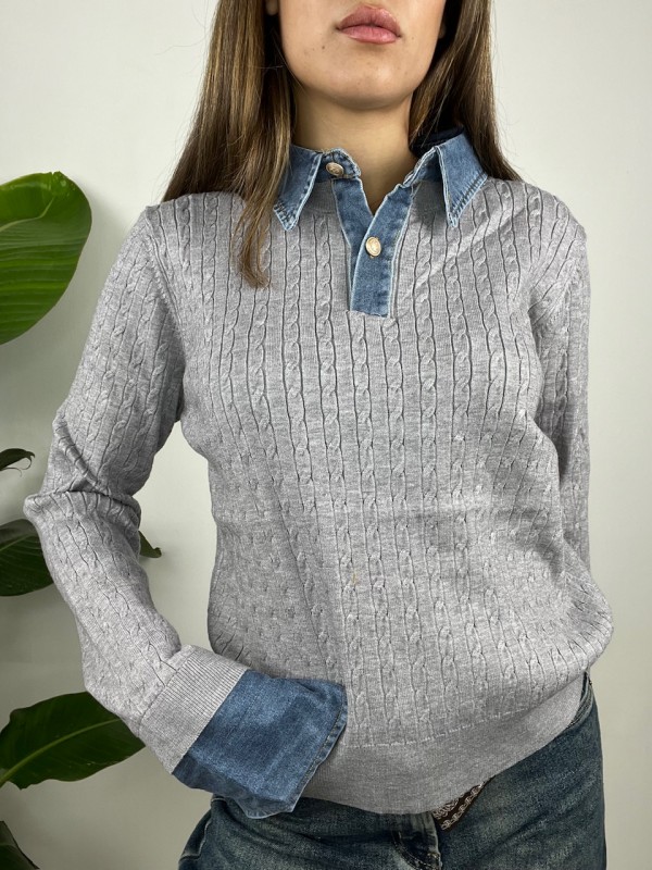 PULLOVER POLO JESSICA GRIGIA PULLOVER POLO JESSICA GRIGIA