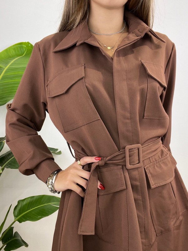 DRESS CHEMISIER GLORIA MARRONE DRESS CHEMISIER GLORIA MARRONE
