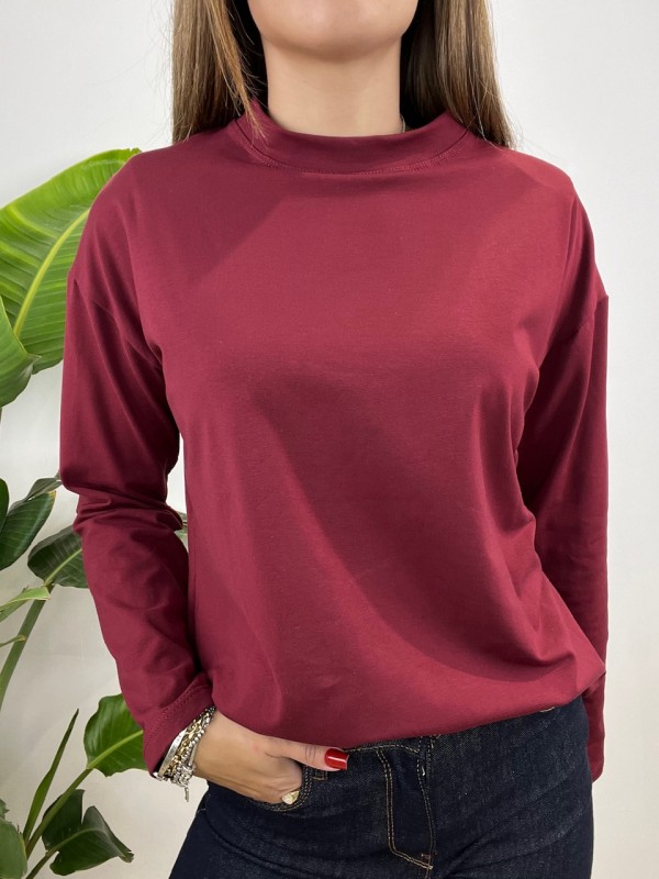 T-SHIRT SIMPLY CON SPALLINE BORDEAUX T-SHIRT SIMPLY CON SPALLINE BORDEAUX