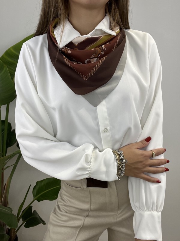 CAMICIA FOULARD BIANCA CAMICIA FOULARD BIANCA