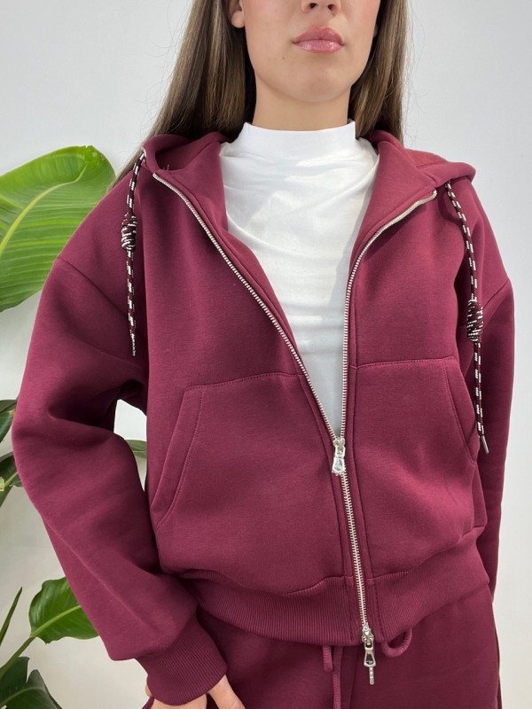 FELPA SIMPLY CON ZIP LUMINA BORDEAUX FELPA SIMPLY CON ZIP LUMINA BORDEAUX