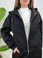 FELPA SIMPLY CON ZIP LUMINA NERO