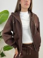 FELPA SIMPLY CON ZIP LUMINA MARRONE