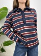 POLO FELPA RIGHE BLU
