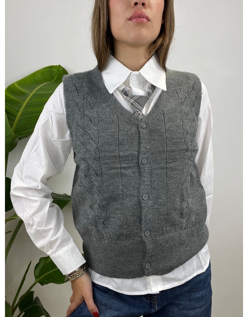 GILET + CAMICIA + CRAVATTA GRIGIO