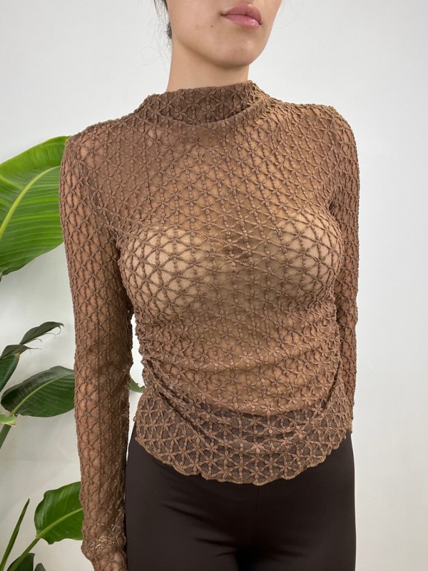 MAGLIA FIORY MARRONE MAGLIA FIORY MARRONE