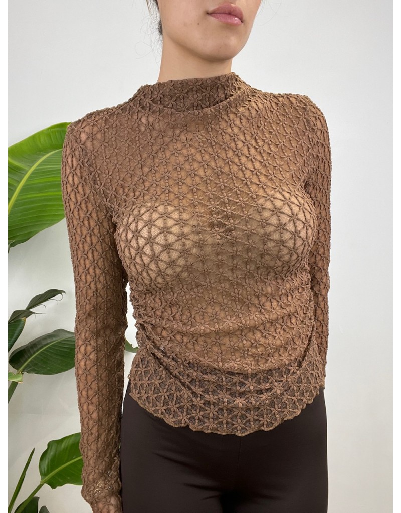 MAGLIA FIORY MARRONE