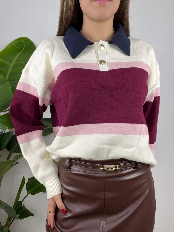 PULLOVER POLO VERY BORDEAUX PULLOVER POLO VERY BORDEAUX