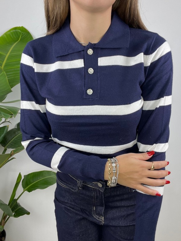 POLO SUSANNA BLU BEIGE POLO SUSANNA BLU BEIGE