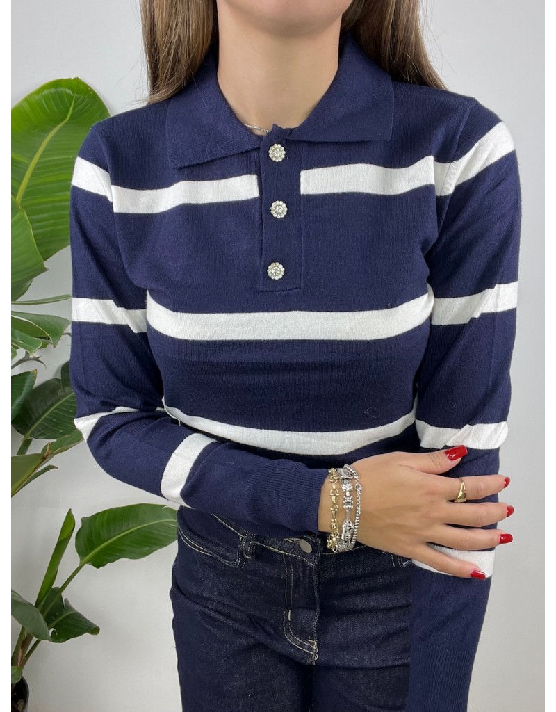 POLO SUSANNA BLU BEIGE