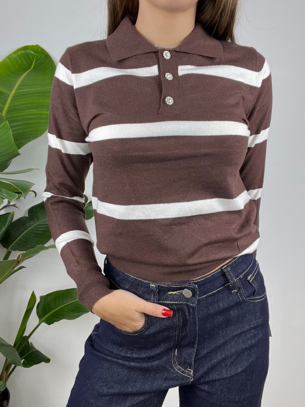 POLO SUSANNA MARRONE BEIGE POLO SUSANNA MARRONE BEIGE