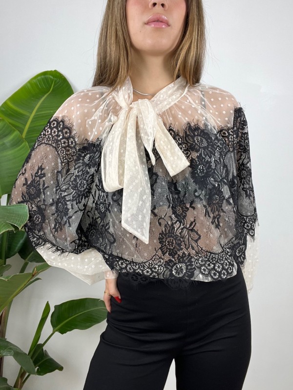 CAMICIA TOTAL PIZZO BARBARA BEIGE CAMICIA TOTAL PIZZO BARBARA BEIGE