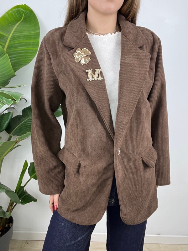 BLAZER TANIA VELLUTO MARRONE BLAZER TANIA VELLUTO MARRONE