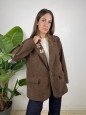 BLAZER TANIA VELLUTO MARRONE