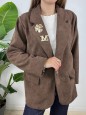 BLAZER TANIA VELLUTO MARRONE