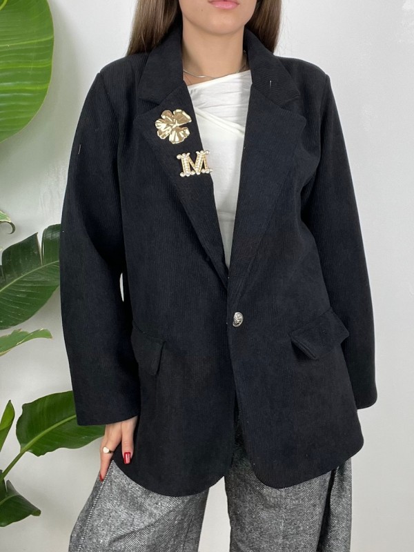 BLAZER TANIA VELLUTO NERO BLAZER TANIA VELLUTO NERO