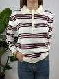 PULLOVER POLO GRAZIA BIANCA BORDEAUX