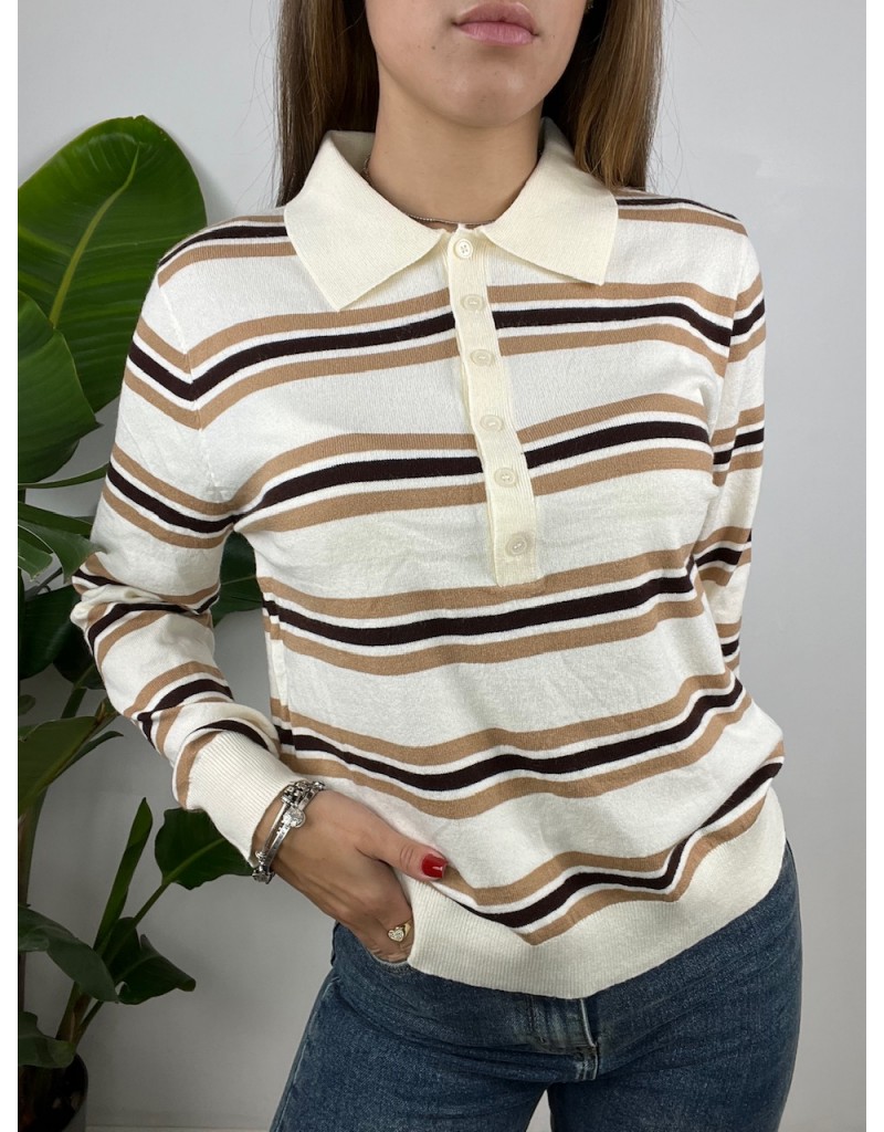 PULLOVER POLO GRAZIA BIANCA CAMEL