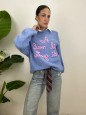 PULLOVER HO IL MAL DI GENTE AZZURRO