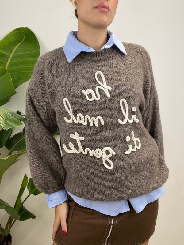 PULLOVER HO IL MAL DI GENTE FANGO PULLOVER HO IL MAL DI GENTE FANGO