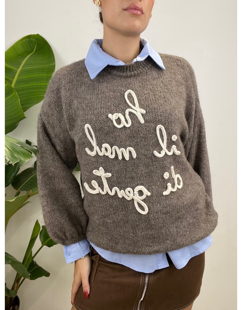 PULLOVER HO IL MAL DI GENTE FANGO